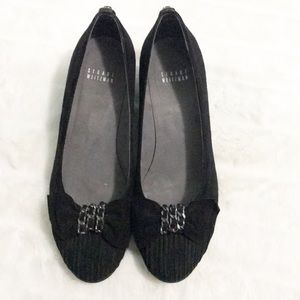 S.W suede bow wedges